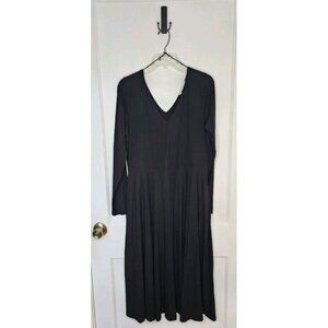 NWT Size XL The Commons Anica V-Neck Black Dress Stretch Comfy